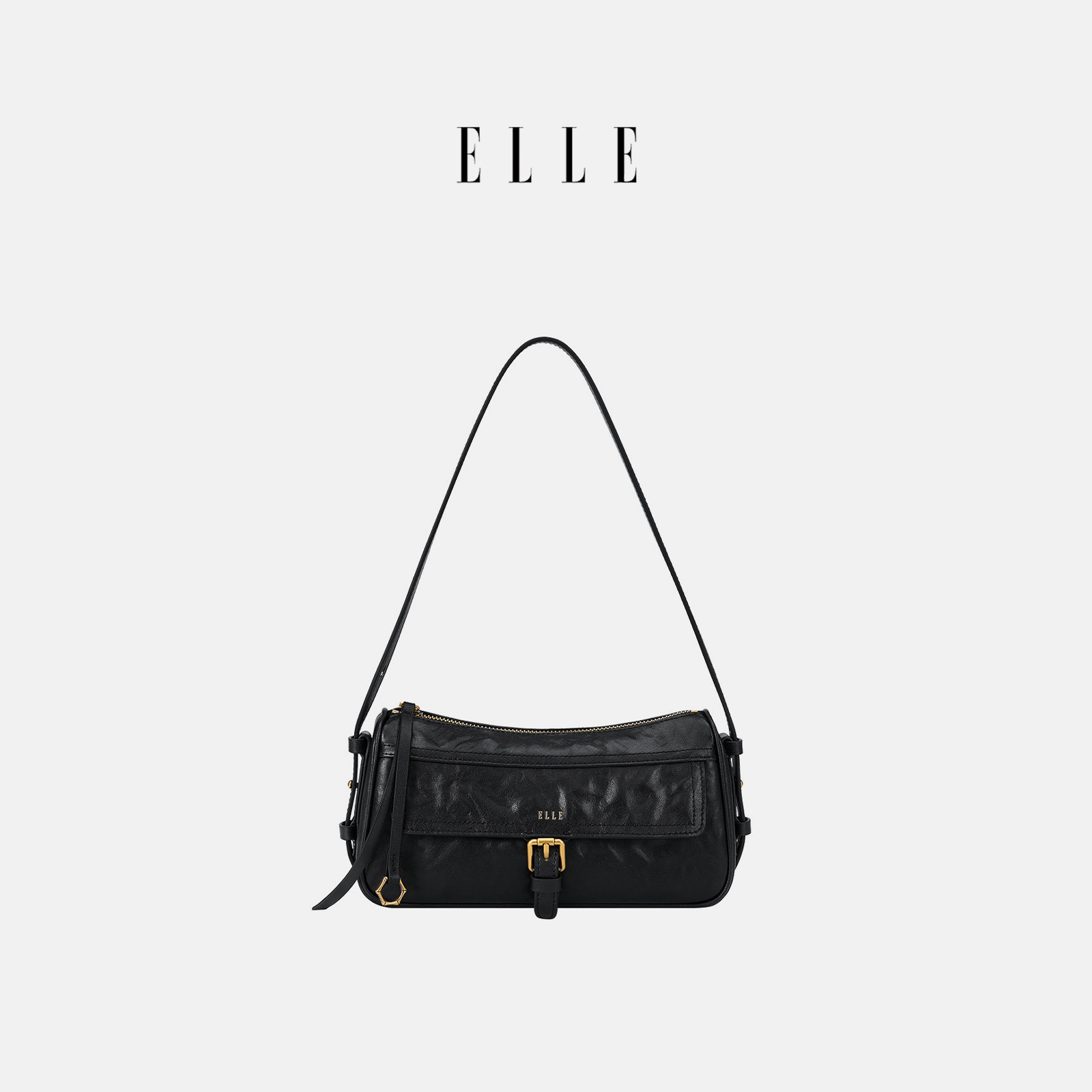 ELLE手提包单肩斜挎包轻奢小众图片