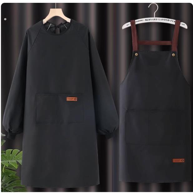 围裙长袖防水防油罩衣女2025新款网红冬季厨房家用餐饮专用工作服