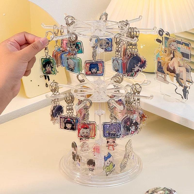 挂件展示架钥匙扣展示架旋转文玩手串饰品陈列架手链首饰挂架项链