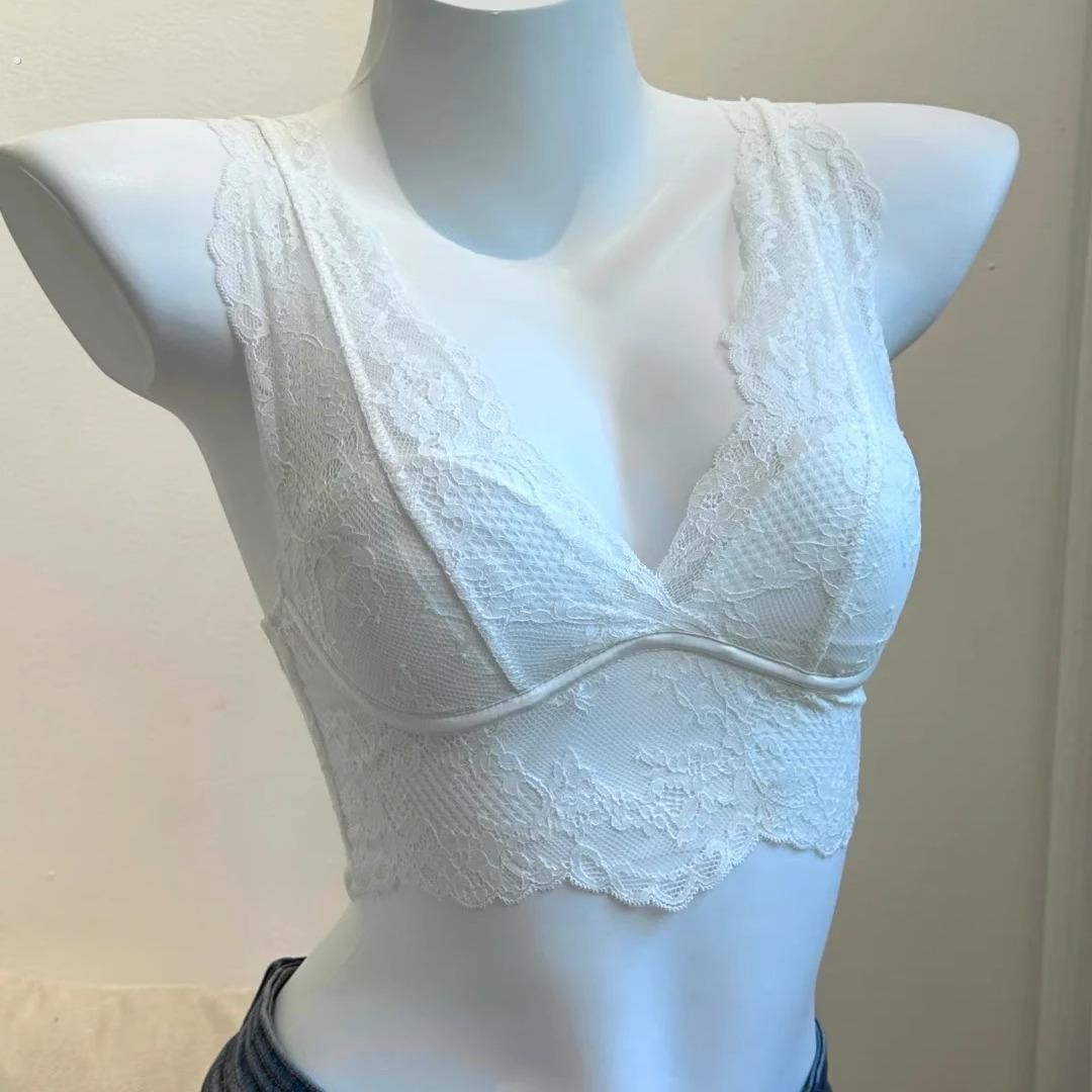 龙心同款蕾丝吊带内搭内衣女大胸显小胸无钢圈一体式吊带背心文胸