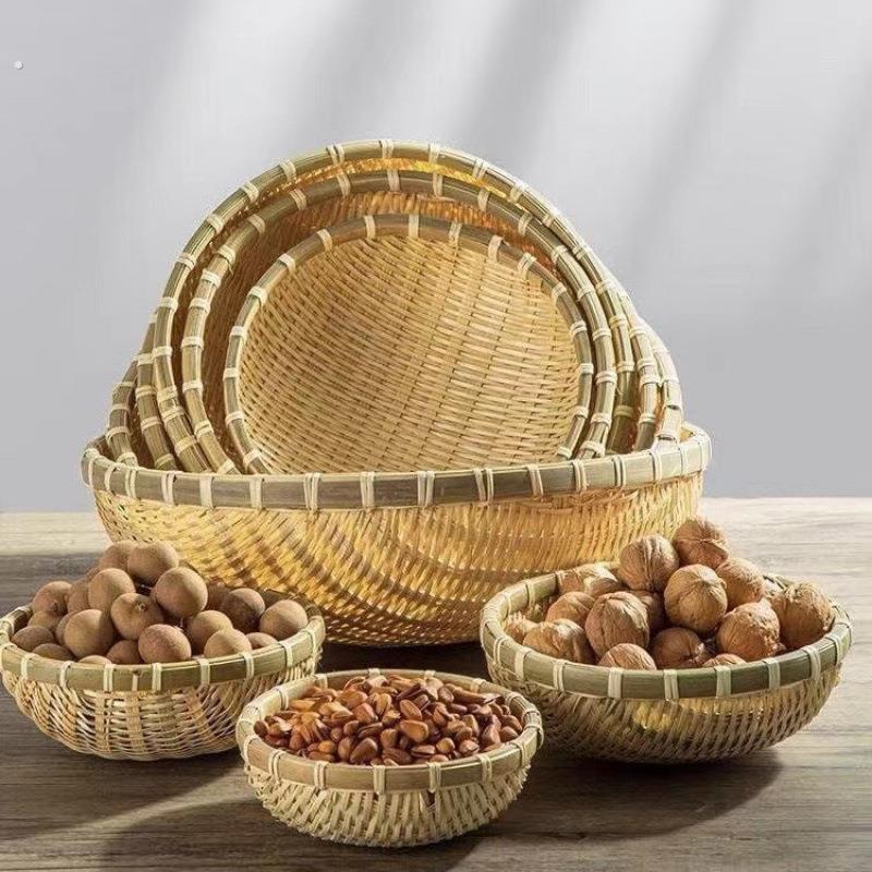 竹编簸箕馒头收纳筐竹编制品篮子竹编筐洗菜沥水淘米篮果篮小箩筐
