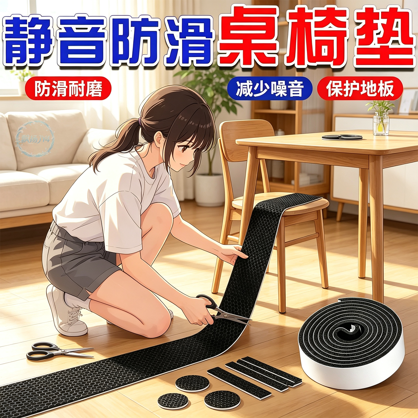 新款通用型椅子脚垫保护套凳子耐磨硅胶加厚垫桌椅脚垫防滑静音套
