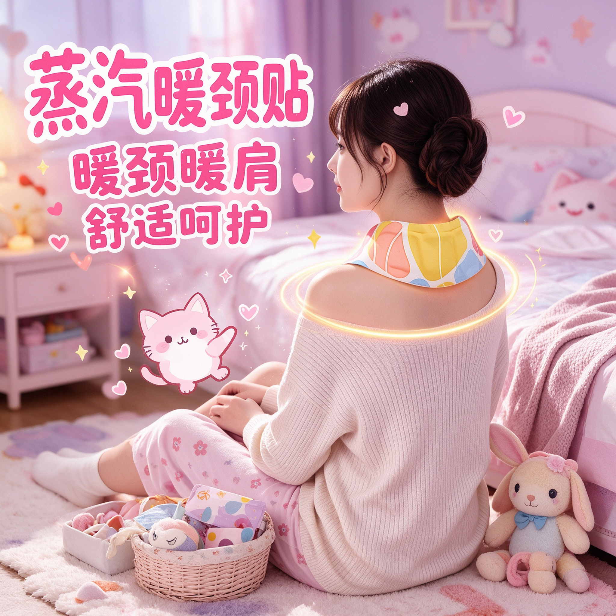 护颈贴肩颈热敷暖贴学生上学暖颈贴秋冬防寒护脖颈舒缓颈部紧绷感