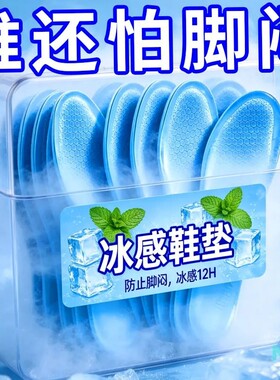 夏季黑科技冰凉鞋垫冰感循环降温运动鞋皮鞋通用吸湿排汗凉感鞋垫