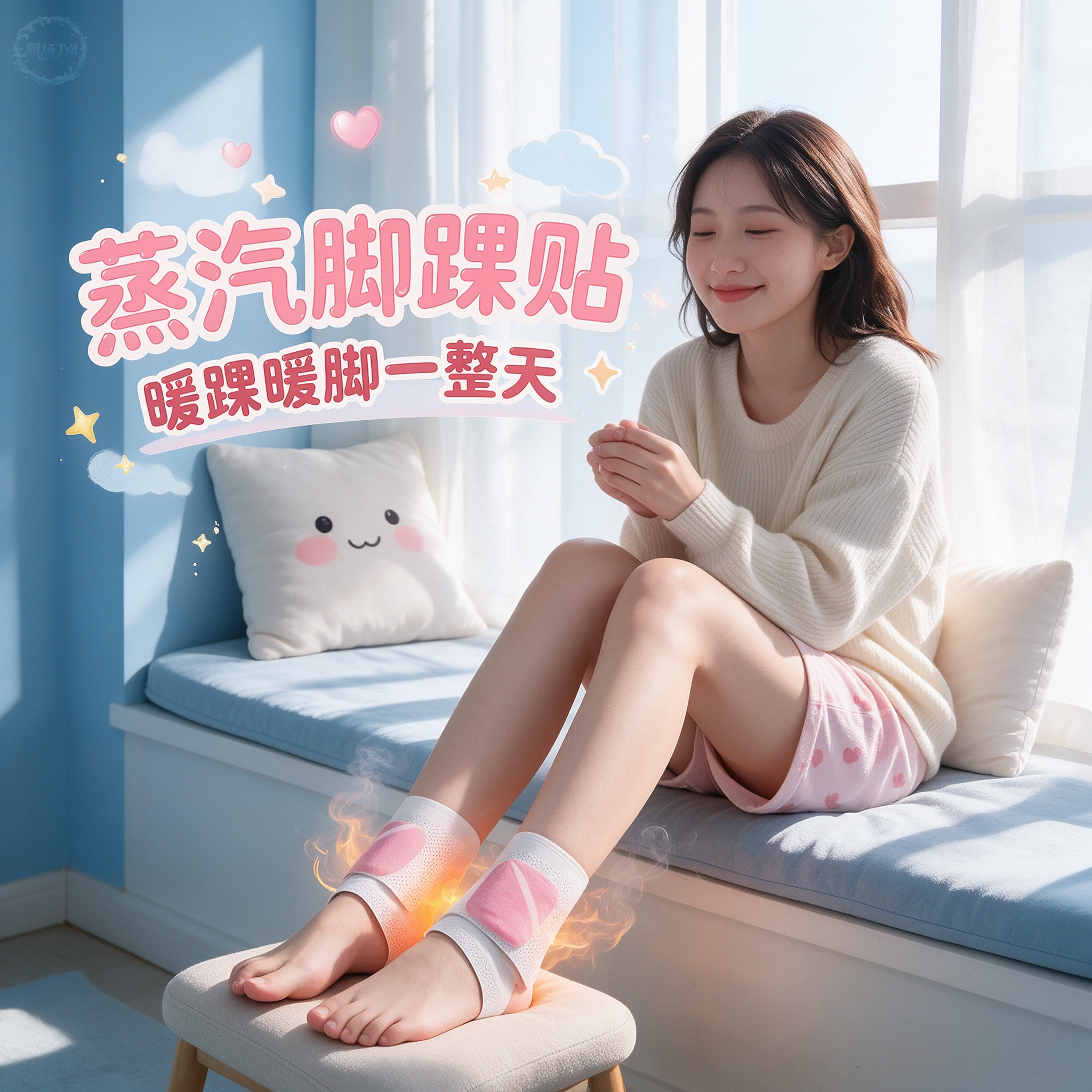 吴茱萸蒸汽温感自发热脚踝热敷贴