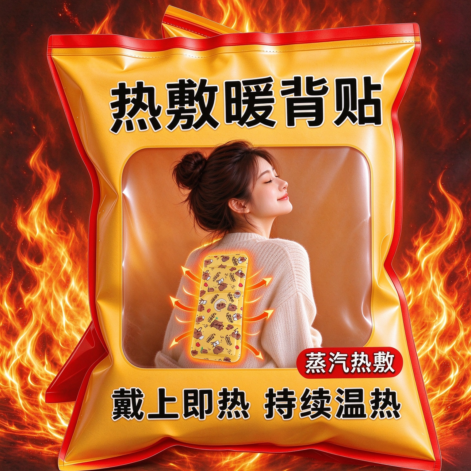 【背敷热护】 超大暖宝宝暖背款大面积自发热贴冬季防寒后背热敷