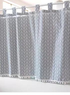 棉麻小窗帘短窗半帘布门帘柜防尘卧室卫生间约小清51440帘新简布