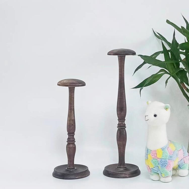 实木帽架复古高档帽托橱窗道具家用台式展示架收纳架服装店摆件