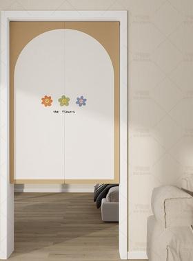 门隔帘断帘家用卧室客厅遮挡半帘洗间厨房免打孔布帘艺手短47733