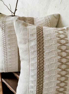 23848北欧飘风棉抱枕套麻民宿沙发卧室床头靠垫客厅窗靠枕抱枕夏