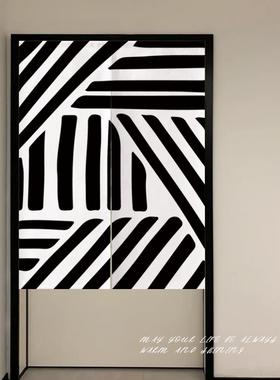 北欧简约门80859断帘隔帘家用免打孔is风卧室挂帘 厨房布帘卫生间