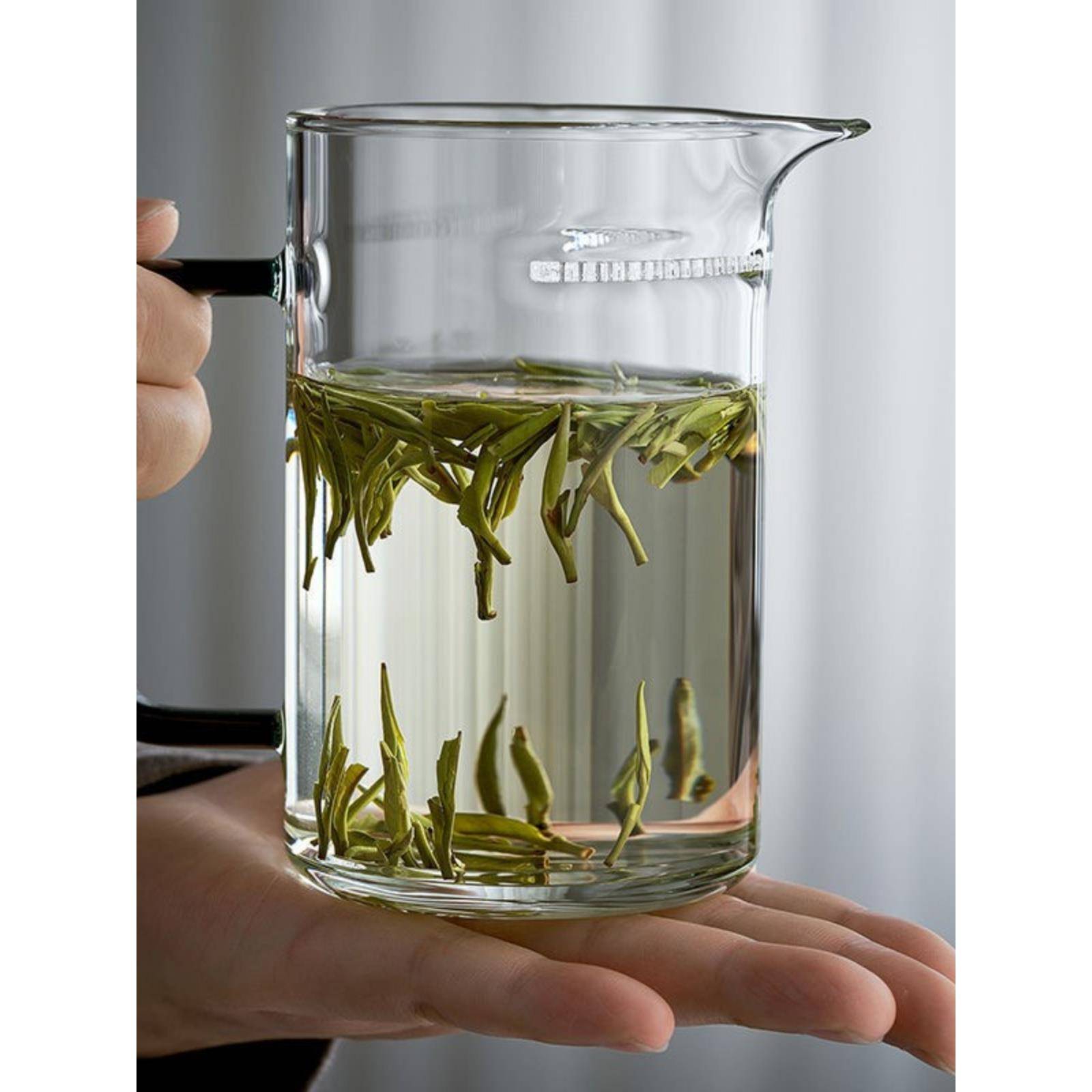 公道杯茶漏一体玻璃加厚耐热分茶器家用月牙泡茶杯过滤茶水分离杯