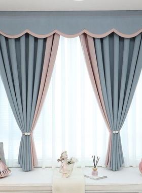 新款加窗幔帘头厚隔窗帘卧家用全遮光客厅飘窗遮阳防室晒75371热