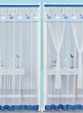 夏织防蚊门帘纱布窗帘蕾丝物卧室厨房防蚊隔断帘窗帘魔季术25974