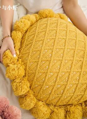 红网向花抱枕ins38044阳北欧风形靠枕沙发蒲团套客厅圆靠垫床上抱