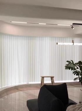 定上海上门制新款百梦96206动幻帘圆弧转角竖叶手动电阳台窗帘