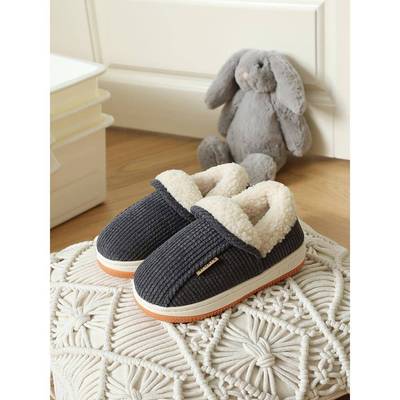 牛筋底可外穿棉拖鞋男童冬季加绒保暖居家防滑包跟棉鞋棉鞋女童鞋