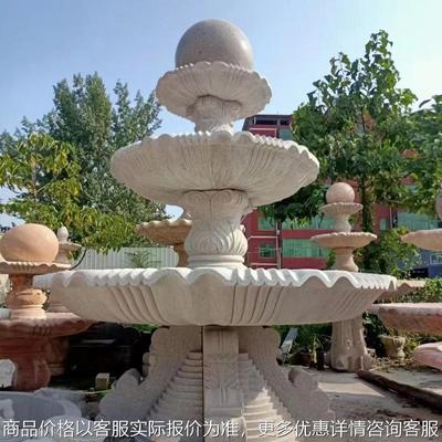 大型石雕喷泉欧式户外园林水池流水景观转球叠水钵喷泉花岗岩