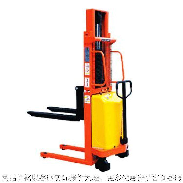 半电动托盘堆垛车 半电动堆高机 升高叉车 1 2吨 手推电升堆高车