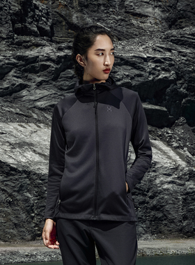 Haglöfs火柴棍 Korp Mid Hood女子户外运动中层夹克抓绒衣上衣