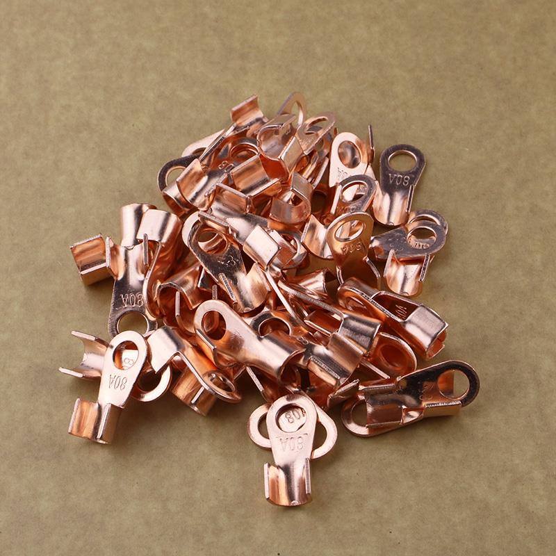 开口鼻OT-80A 铜鼻子 铜接头线耳 铜接线端子 国标A级厚款50祇装