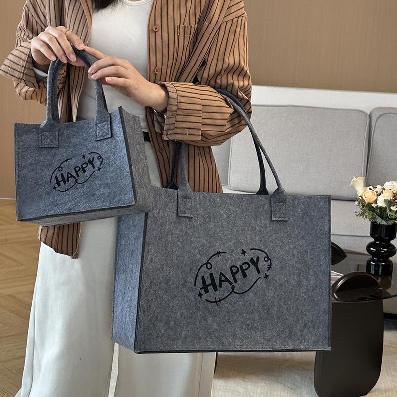 毛毡手提袋 托特包支持定制LOGO时尚超轻便大容量购物袋礼品包女