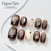 VogueTips星环之约显白夏日美甲2025新款 日式 纯手工穿戴甲ZB348