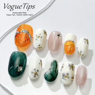 VogueTips森屿仙踪日式 穿戴甲高质量2025绝美美甲ZB332 手工夏季