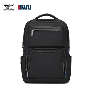 七匹狼时尚背包男士商务双肩包2026新款男多功能大容量电脑包通勤
