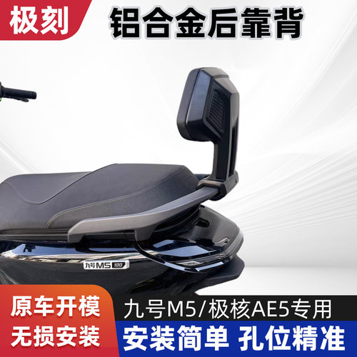 适用九号M5/极核AE5加固铝合金靠背专车安装一体舒适加厚改装配件