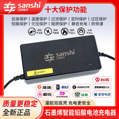 适用极核Mo1/Ae4SE/My/Ae5/Ez4/Ae7/Ez3/Ae2电动车铅酸三石充电器