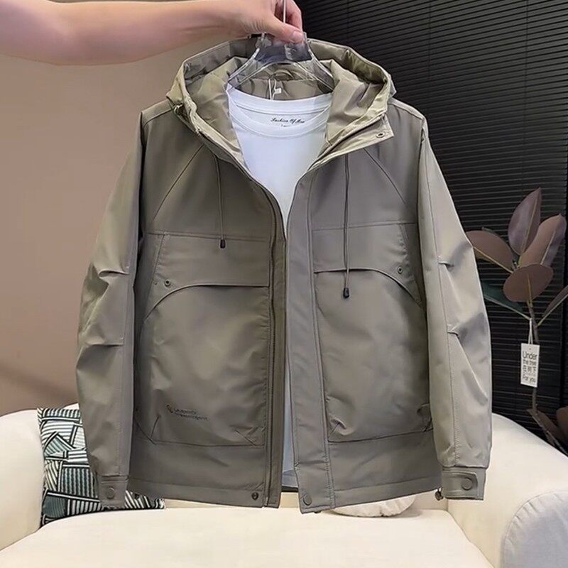 WUUD服装工作室冲锋衣夹棉夹克2025韩版休闲防风工装连帽二棉外套