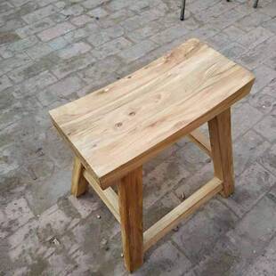 元宝凳茶凳饭店民宿老榆木马鞍凳简约家用小板凳实木凳