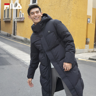 新款 FILA 羽绒服2025冬季 长款 休闲户外鹅绒保暖外套 斐乐官方男士