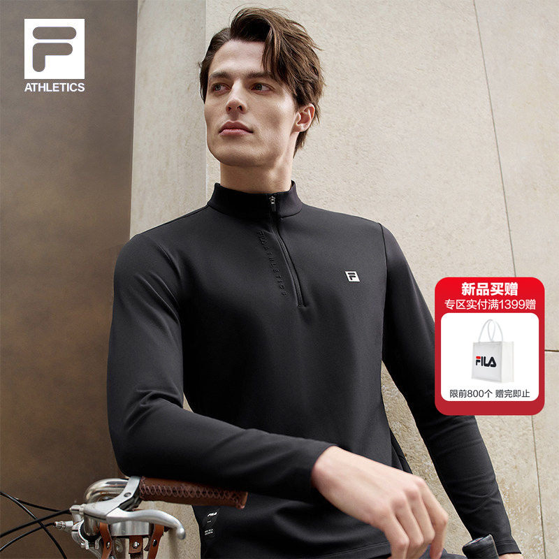 FILA 斐乐官方男子针织长袖T恤2026春新款健身运动内搭简约抓绒衣,户外/登山/野营/旅行用品,户外休闲衣,淘宝优惠券,粉丝福利购,淘宝优惠卷