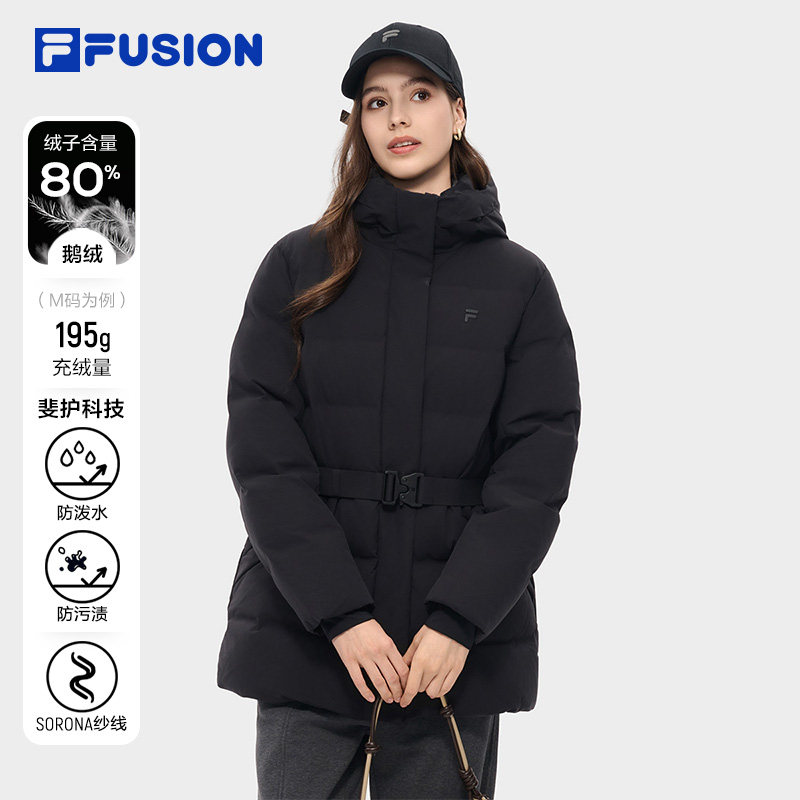 FILAFUSION斐乐女中长款羽绒服
