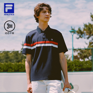 FILA 斐乐官方男子上衣大满贯POLO衫 2025秋新款 网球运动速干短袖