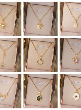 跨境欧美爆款时尚钛钢项链简约小众百搭不掉色混批源头厂家直销