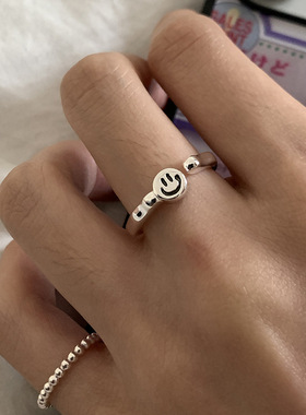 简约戒指女韩版时尚个性百搭S925镀银开口指环ins风食指戒