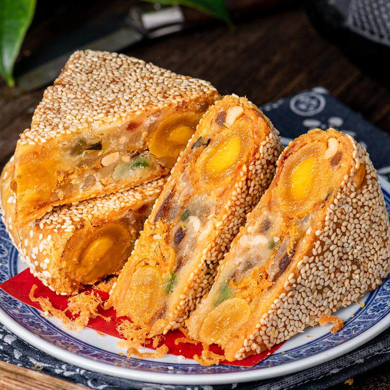 送礼桥墩镇大月饼浙江温州特产中秋肉松蛋黄鲜肉五仁老式手工送礼