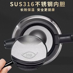 316不锈钢焖茶壶闷泡闷茶壶热水壶茶水分离家用保温茶壶大容量