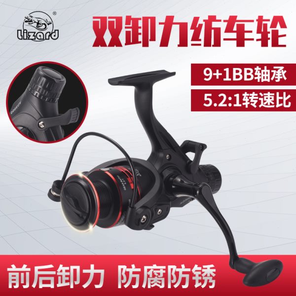 科迈龙双卸力渔轮全金属线杯鱼线轮前后刹泄力纺车轮库钓鲤鱼轮