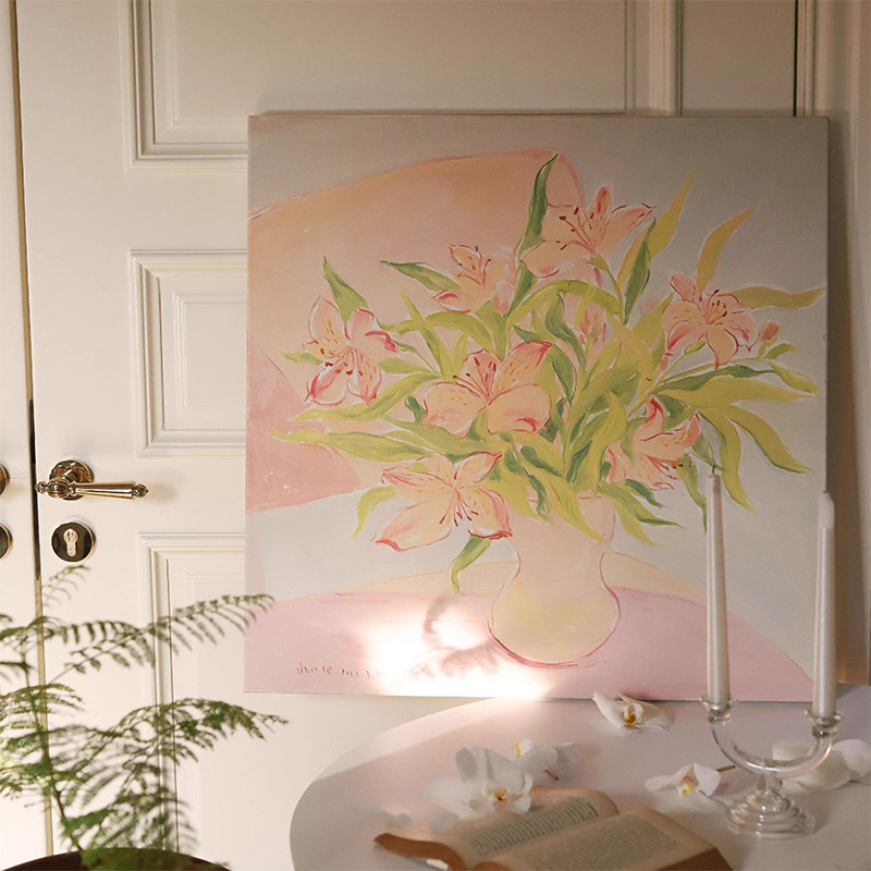 《香水百合》小清新植物花卉客厅装饰画餐厅背景挂画卧室床头壁画