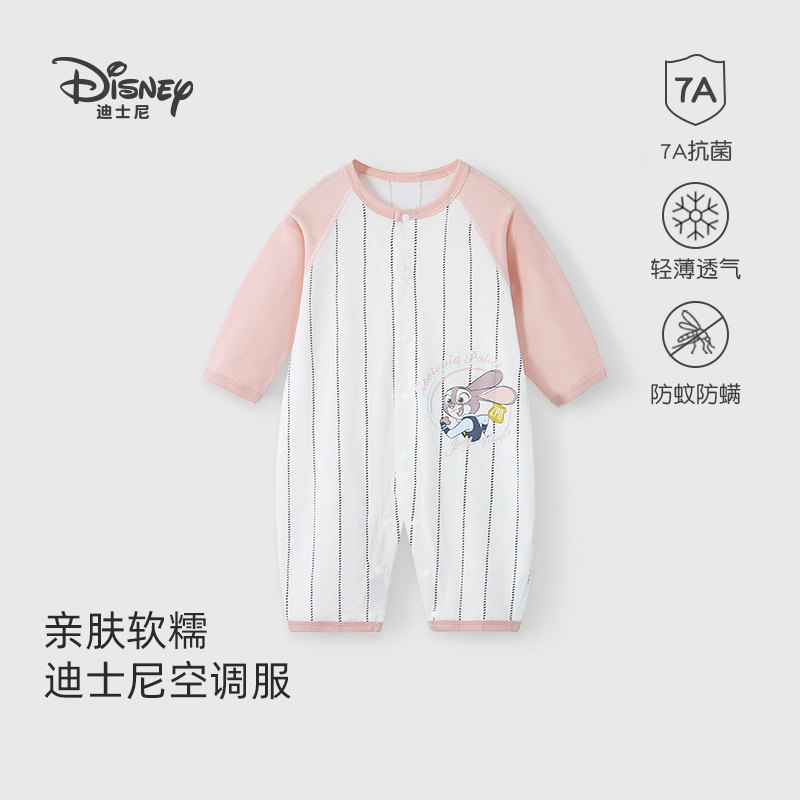 迪士尼婴儿衣服夏季薄款空调服新连身衣/爬服/哈衣