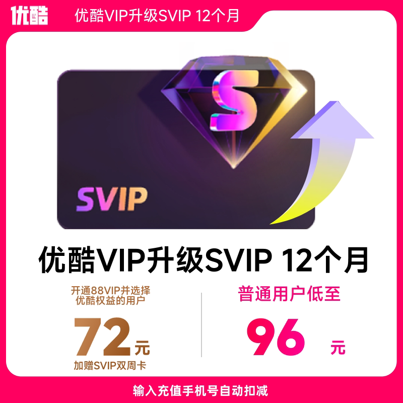 【优酷VIP升级SVIP会员12个月】升级支持TV端 优酷SVIP视频会员图片