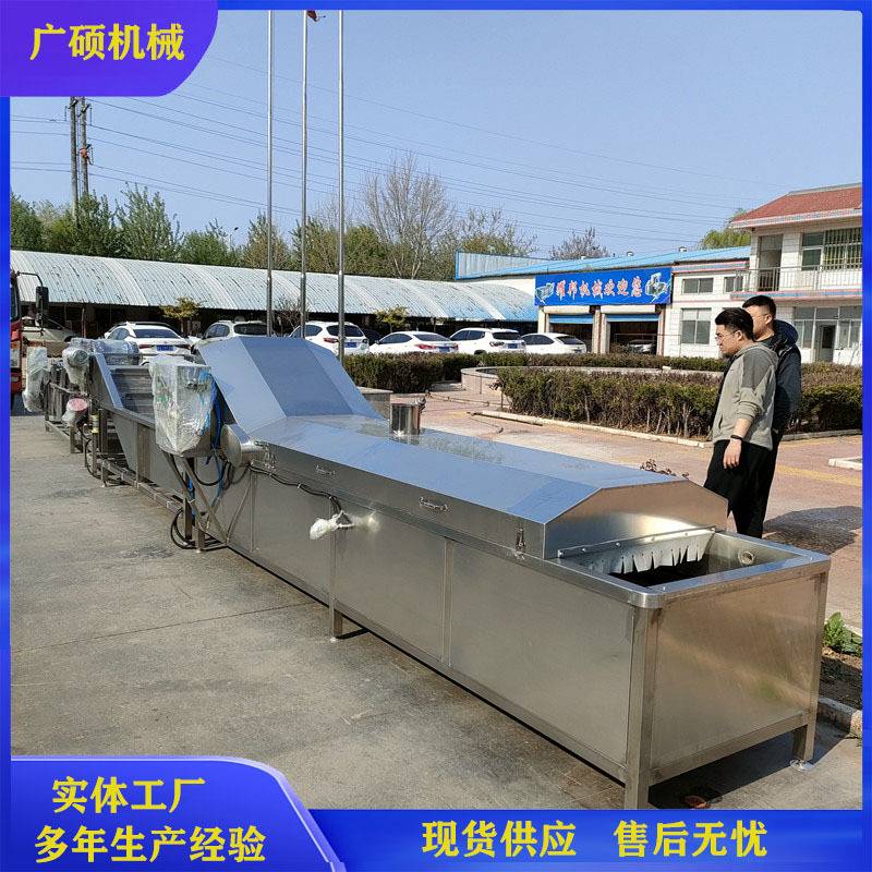 供应 西兰花漂烫流水线 全自动蔬菜杀青预煮机 不锈钢煮菜机