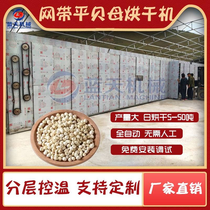 网带式平贝母烘干机 全自动贝母平贝中药材干燥机 川贝母烘干设备