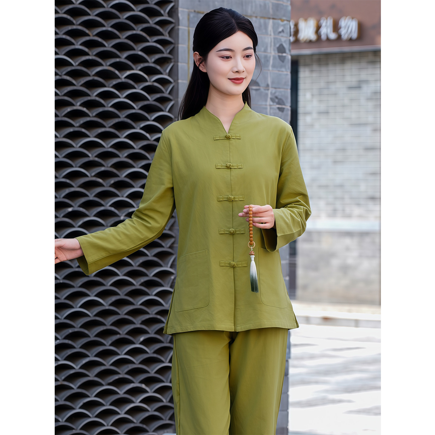 26秋季新款中式棉麻禅修瑜伽服居士打坐太极服练功服禅意茶艺套装