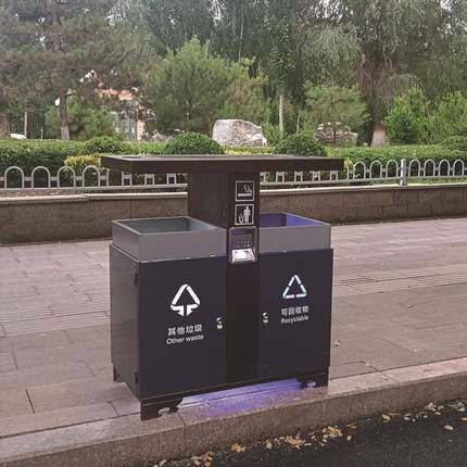 户外垃圾桶不锈钢室外分类果皮箱公园景区街道商用大号环卫垃圾箱