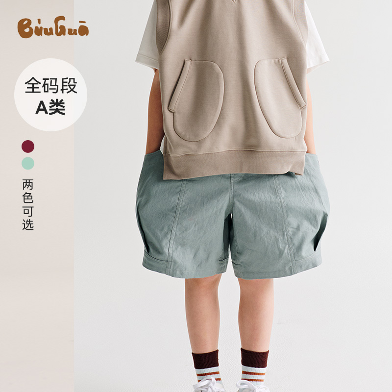 25新品A类立体口袋剪裁短裤男女童春夏纯棉